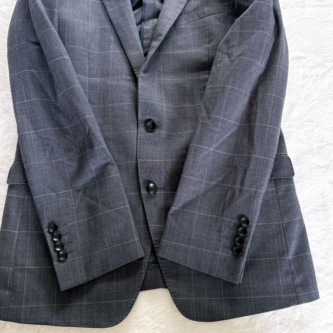 【スーツセレクト】スーツ 3ピース グレー ウィンドーペン Y6サイズ