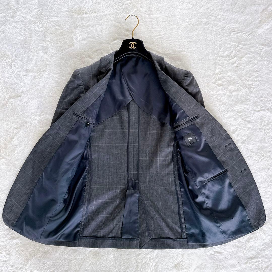 【スーツセレクト】スーツ 3ピース グレー ウィンドーペン Y6サイズ