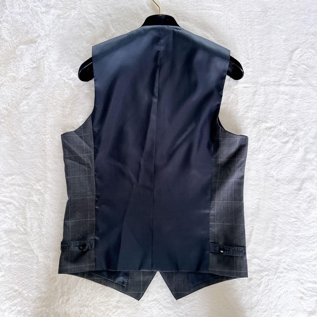 【スーツセレクト】スーツ 3ピース グレー ウィンドーペン Y6サイズ