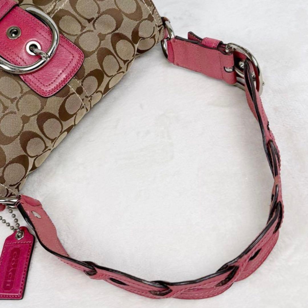バッグ Coach Soho Signature Hobo Shoulder Pink