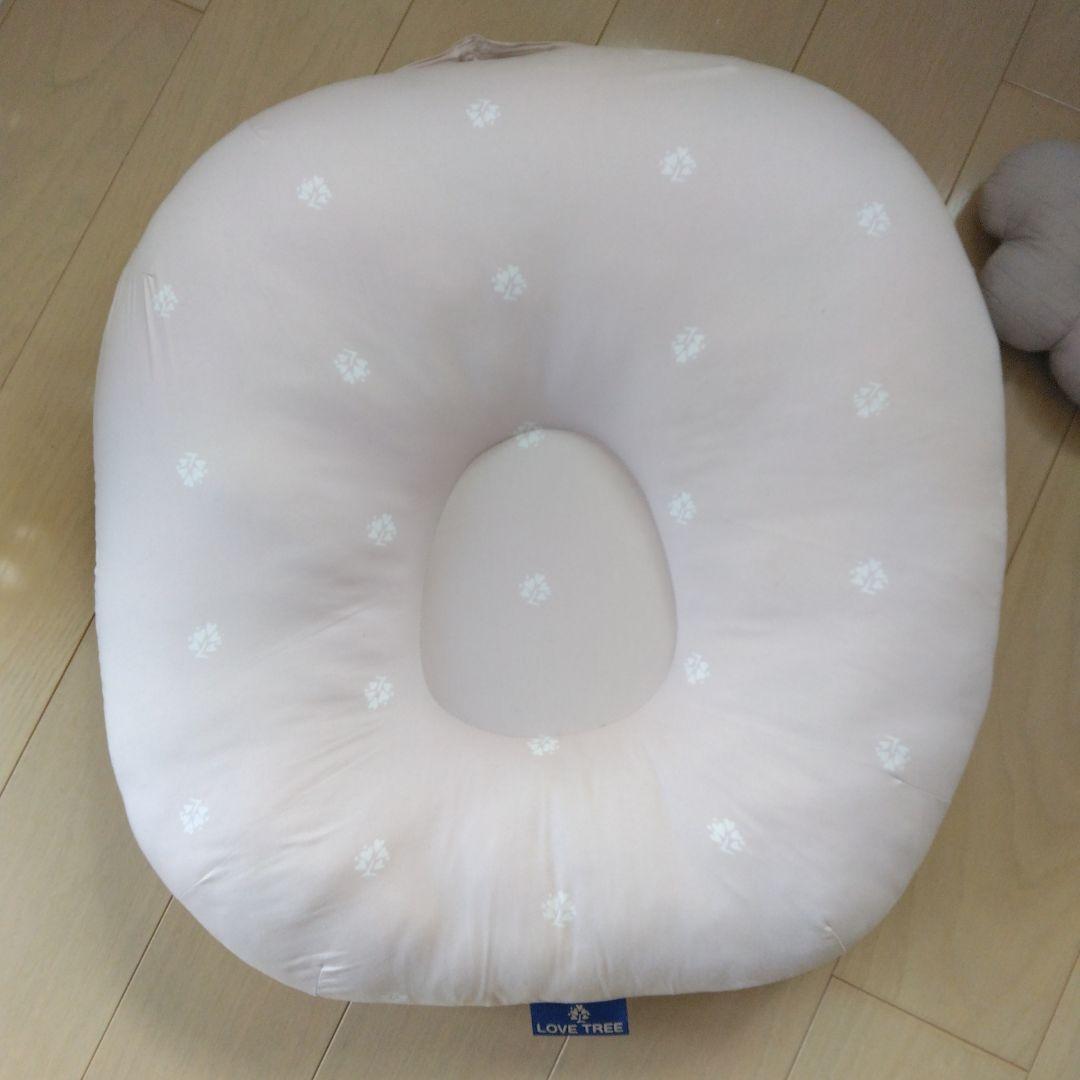 最終価格美品グレー　ラブツリークッション　イブルコットンベビー枕向き癖修正枕雲形
