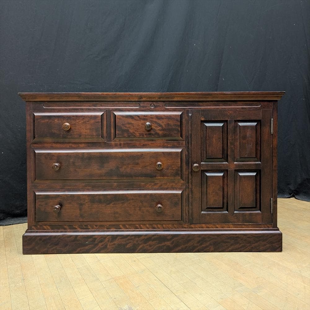 神居民芸　樺 カバ材　ローチェスト　整理箪笥　箪笥　タンス　チェスト　蟻組　民藝