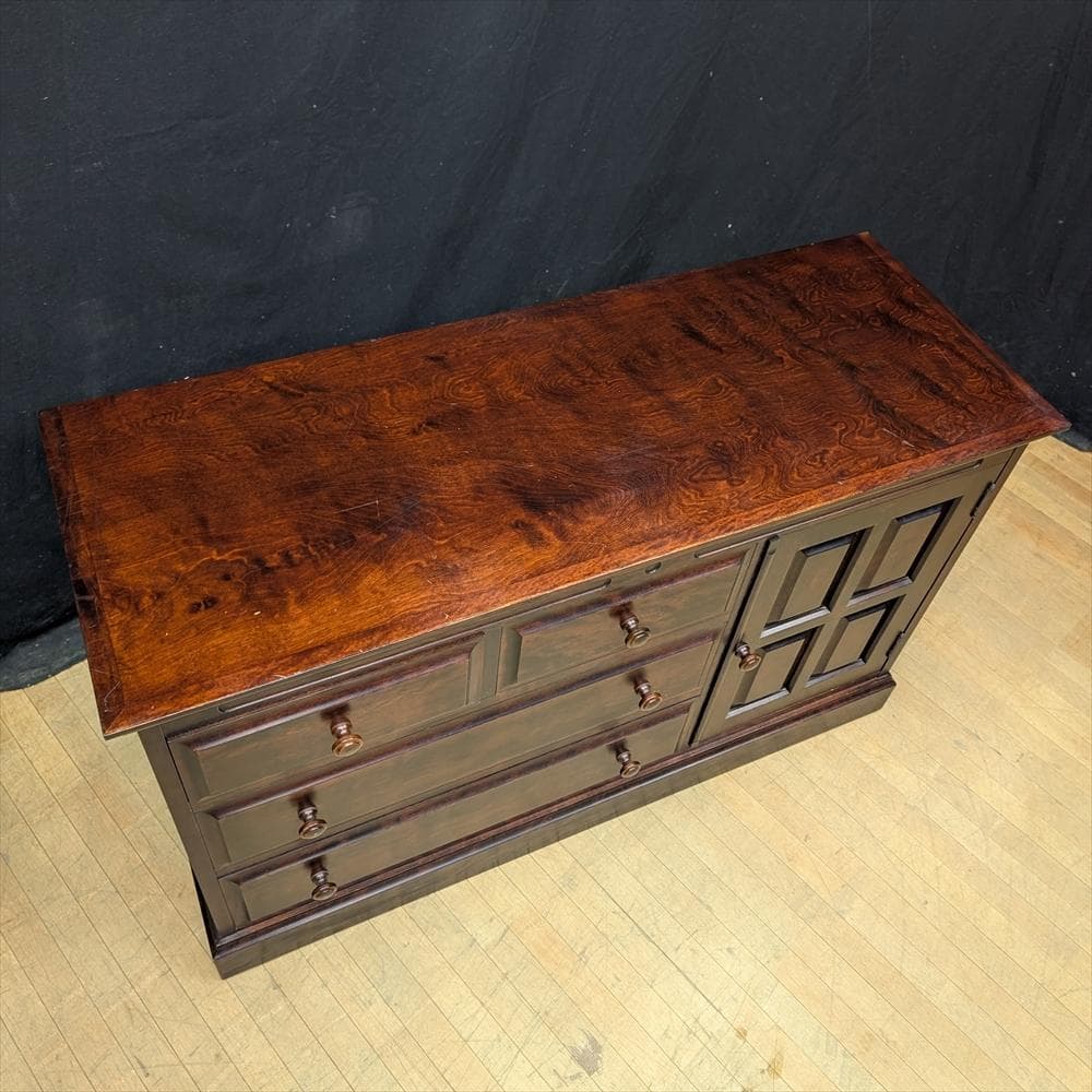 神居民芸　樺 カバ材　ローチェスト　整理箪笥　箪笥　タンス　チェスト　蟻組　民藝