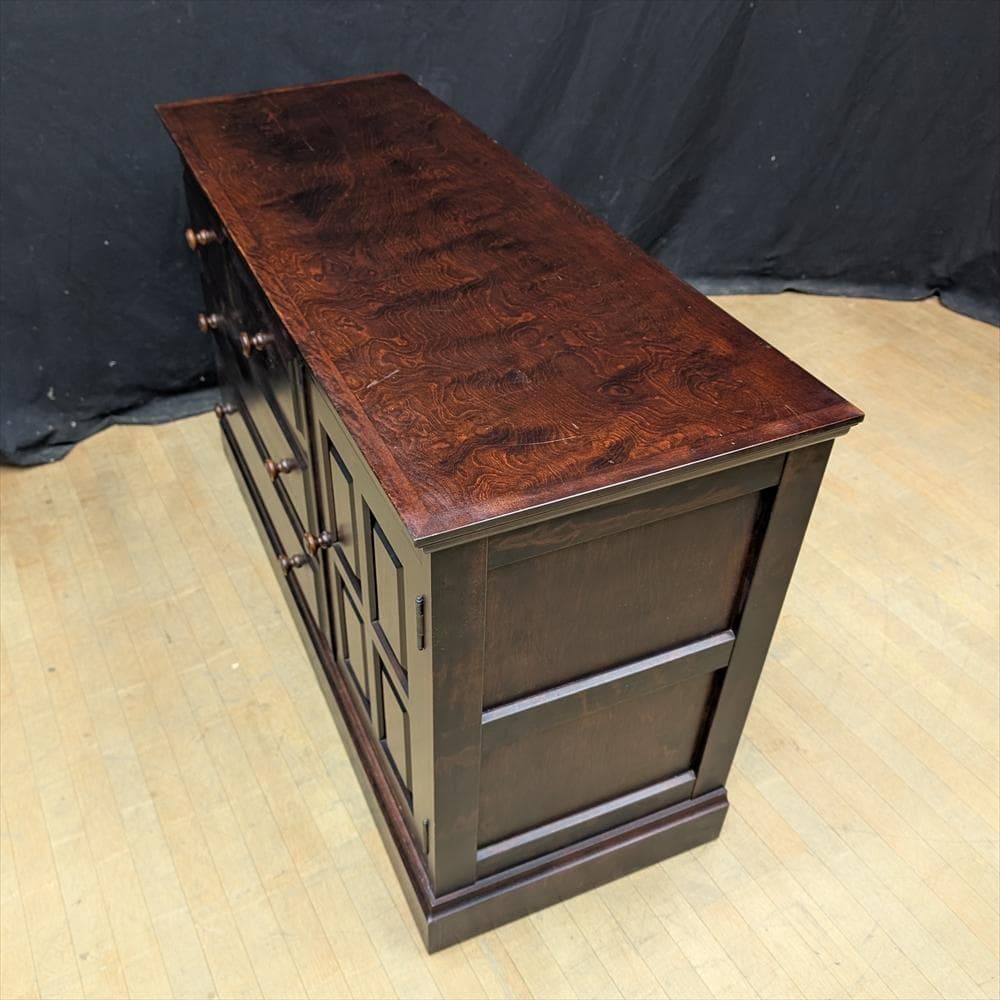 神居民芸　樺 カバ材　ローチェスト　整理箪笥　箪笥　タンス　チェスト　蟻組　民藝