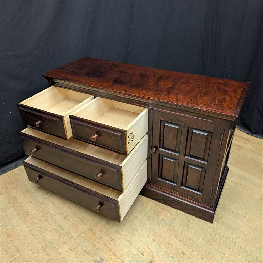 神居民芸　樺 カバ材　ローチェスト　整理箪笥　箪笥　タンス　チェスト　蟻組　民藝