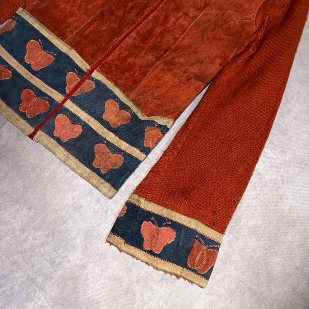 70s Kmart Suede 'n Knit 蝶柄