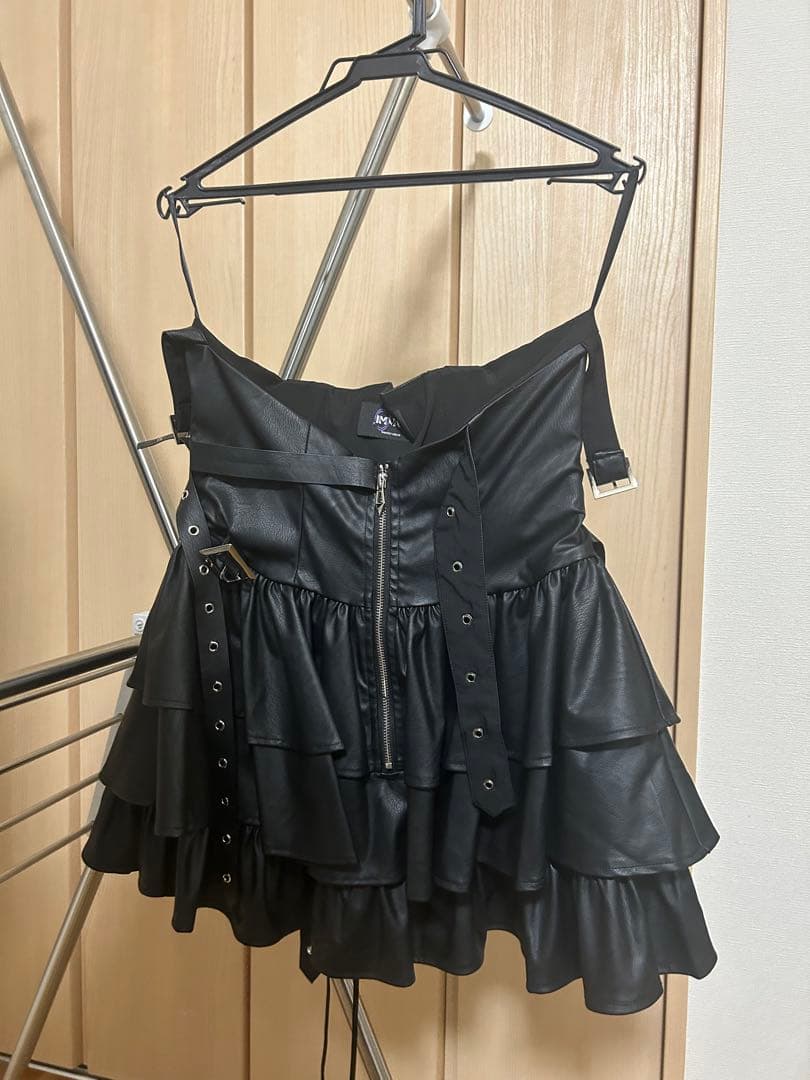 華さん専用 IMVAL / Frill Leather Dress [BLK]