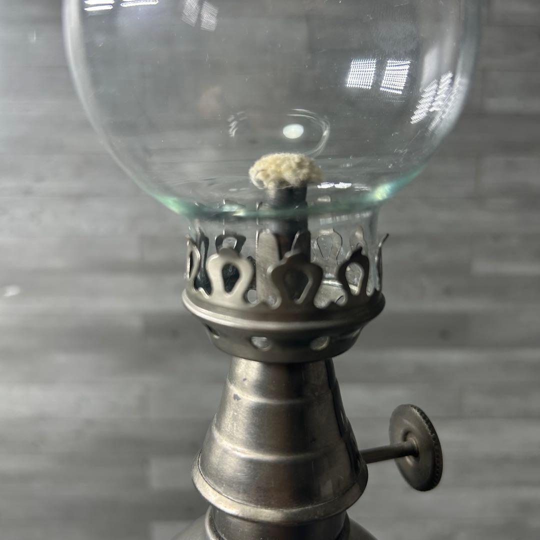 フランス製 アンティーク ヴィンテージ オイルランプ エタン ピューター製