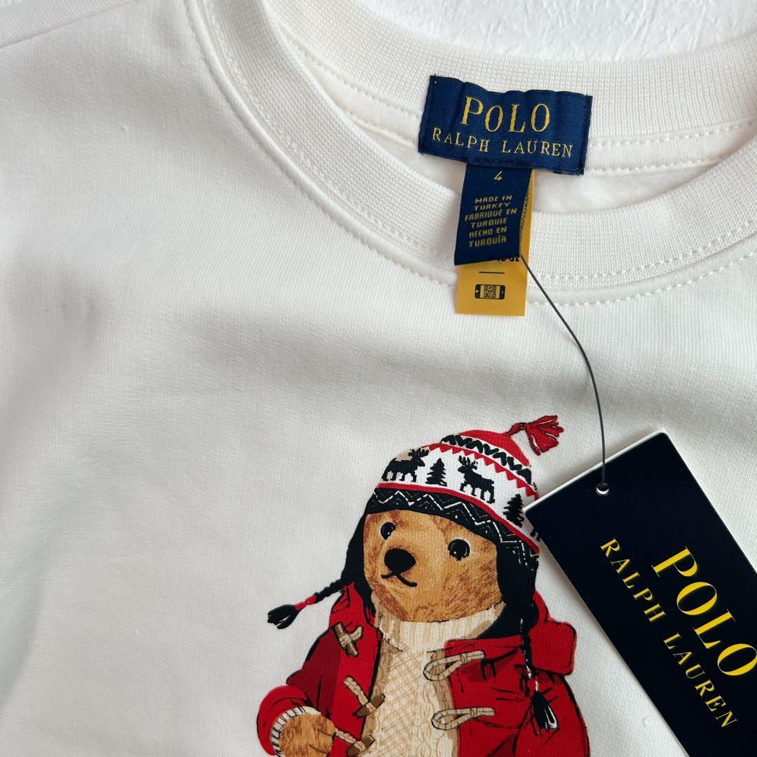 新作◇ラルフローレンポロベアフリーススウェット 110 ホワイト