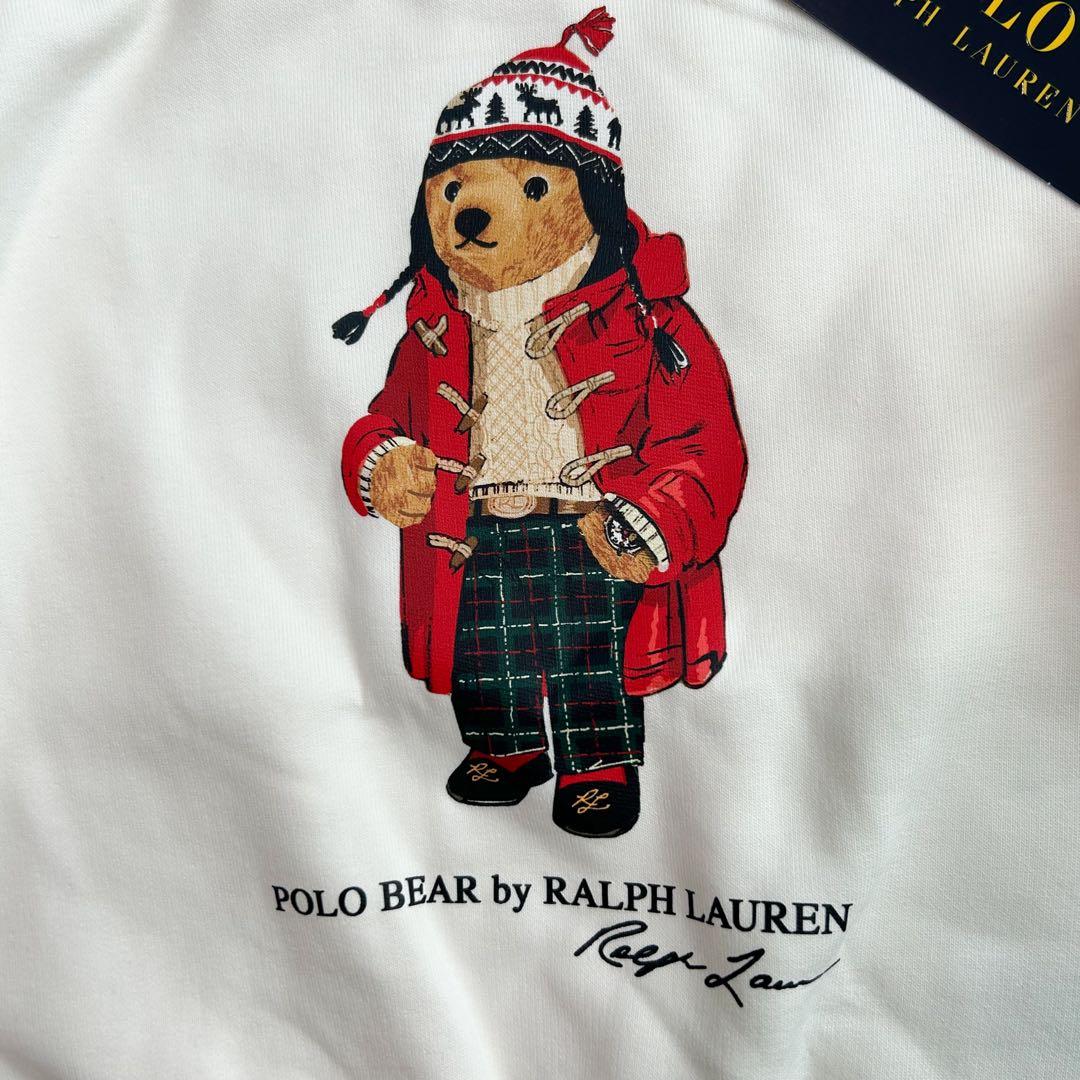 新作◇ラルフローレンポロベアフリーススウェット 110 ホワイト