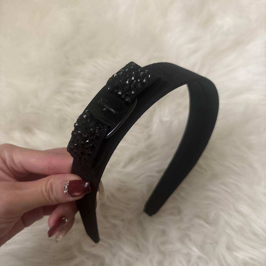 Salvatore Ferragamo ビジュー付きヘアバンド ブラック