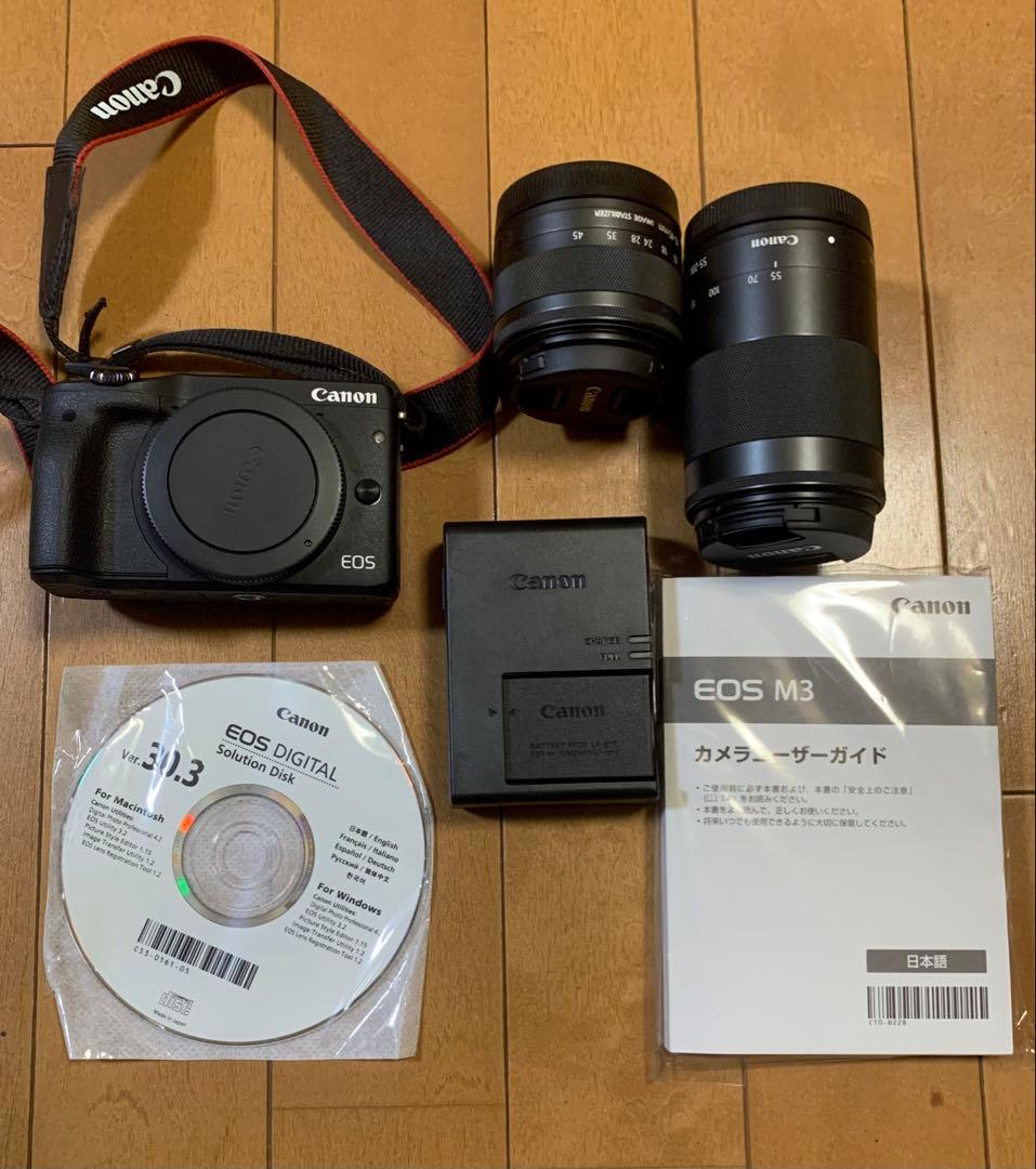 Canon EOS M3 ダブルズーム　 ミラーレスカメラ レンズ2本付き