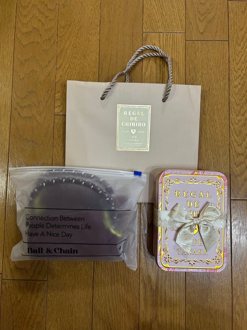 カフェタナカ　阪急限定クッキー缶　ボールアンドチェーンエコバッグセット