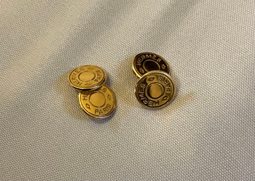 HERMES エルメス　カフス　カフリンクス　セリエ　ボタン　ゴールド