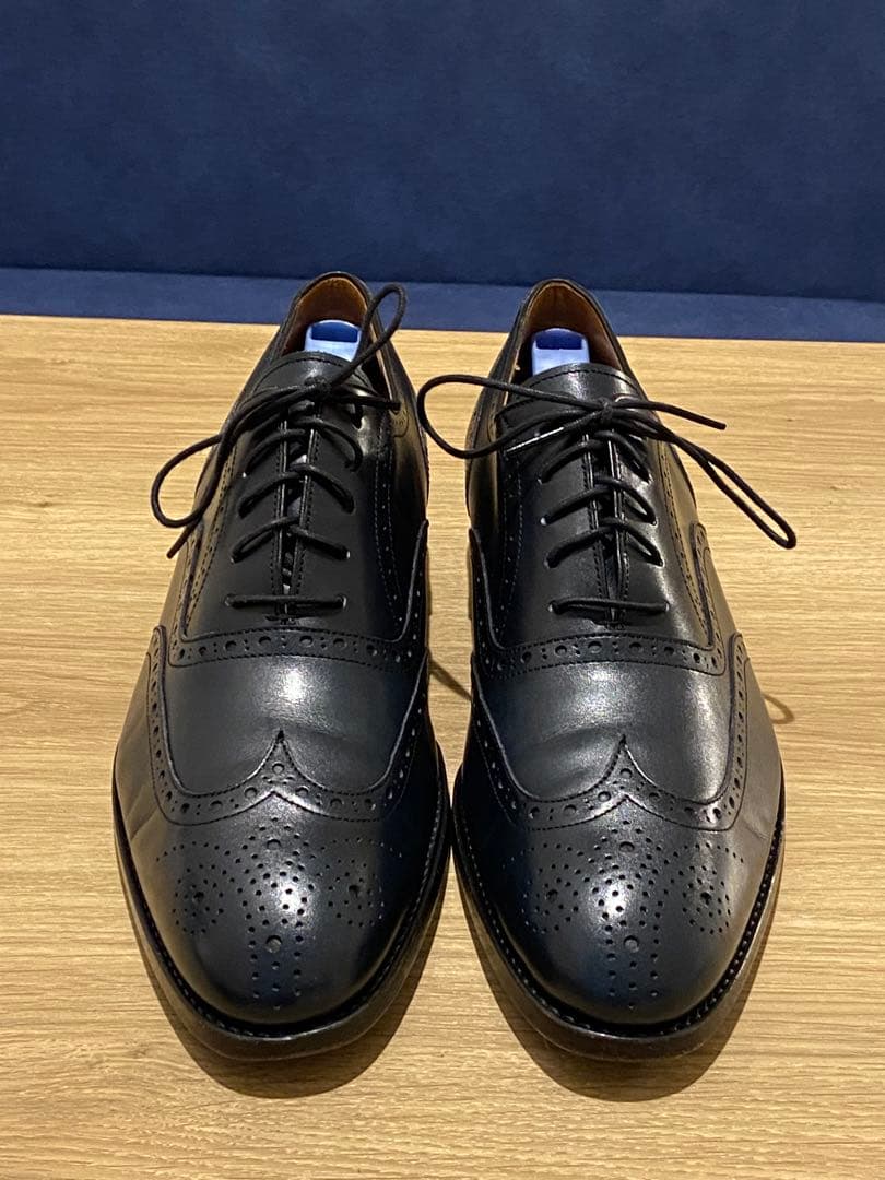 ランバン　レザーシューズ　ネイビー　25.5cm 革靴　メンズ