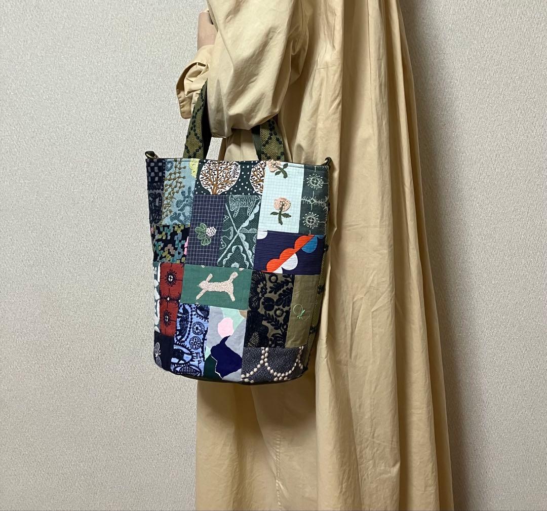 ミナペルホネン ハンドメイドパッチワーク×tambourine トートバッグ