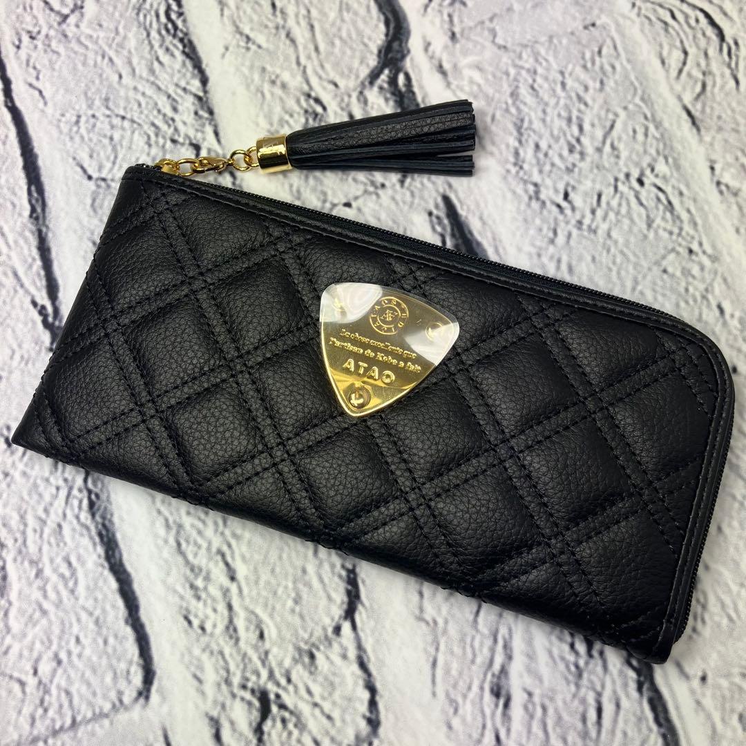 新品・未使用✨アタオ Limoブラックダイヤモンド L字ファスナー 牛革 長財布