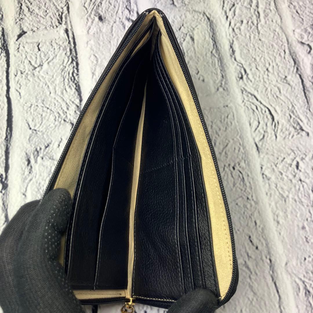 新品・未使用✨アタオ Limoブラックダイヤモンド L字ファスナー 牛革 長財布