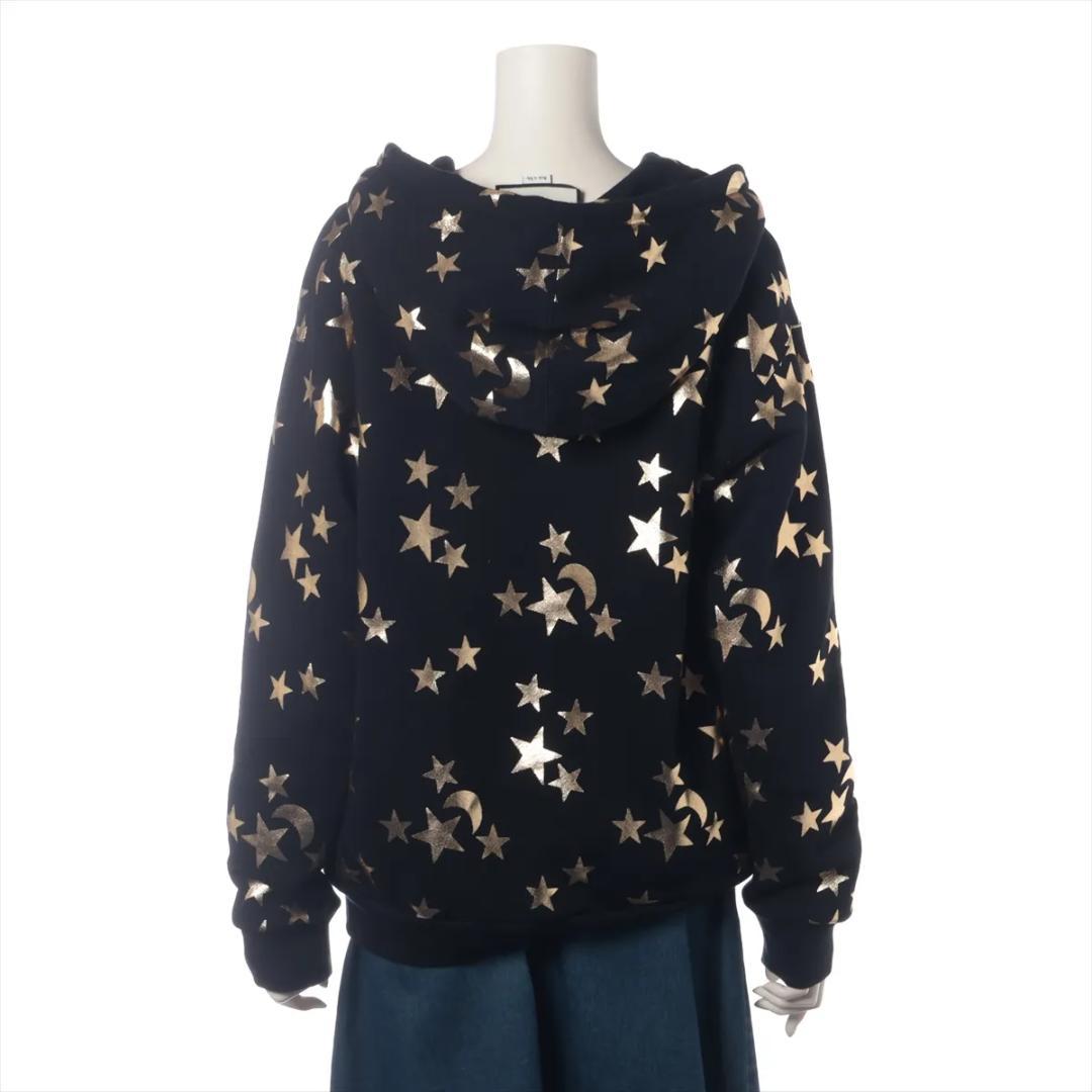 【未使用級】グッチ コットン パーカー S ブラック スター アンド ムーン