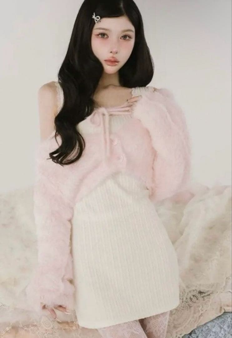 Darich ダーリッチ ケーブルニットソーセットワンピース