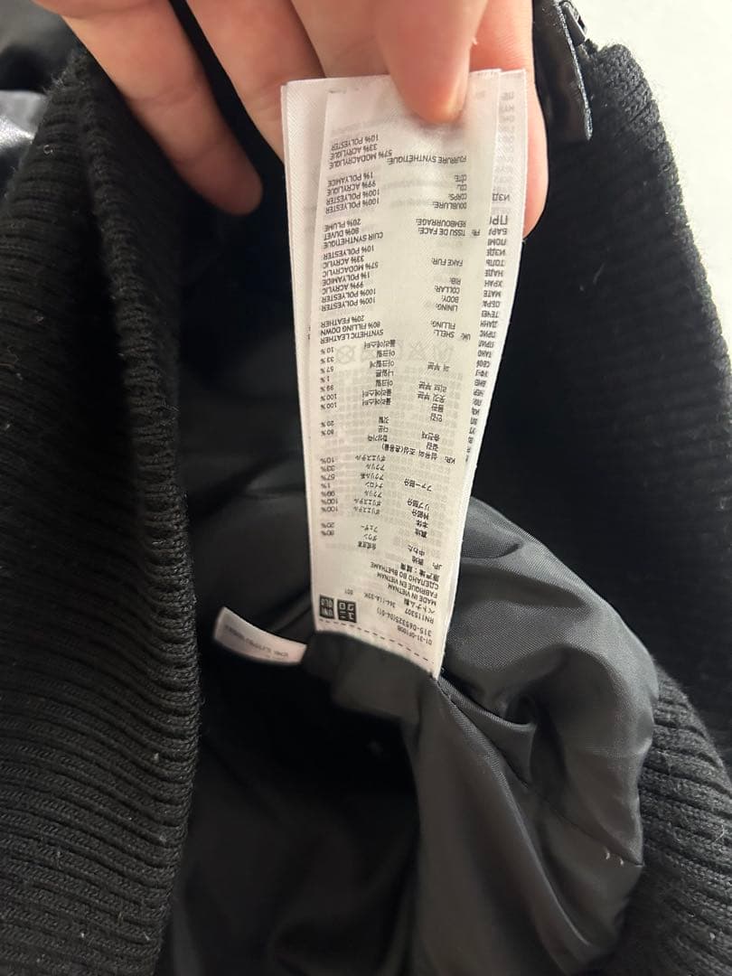 old uniqlo DOWN COLLECTION ファーダウンジャケット 黒