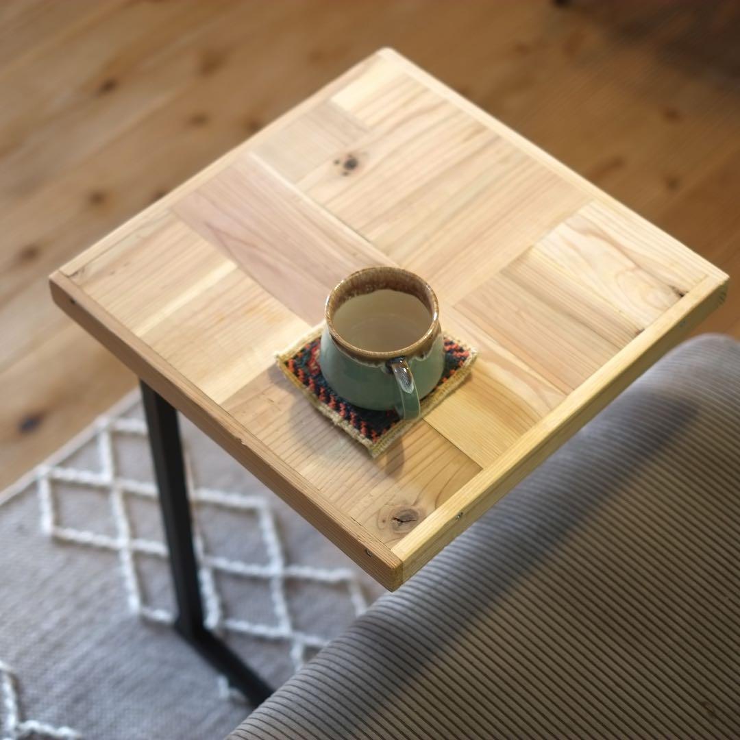 ★一点もの★ランダムな杉のサイドテーブル【ハンドメイド】