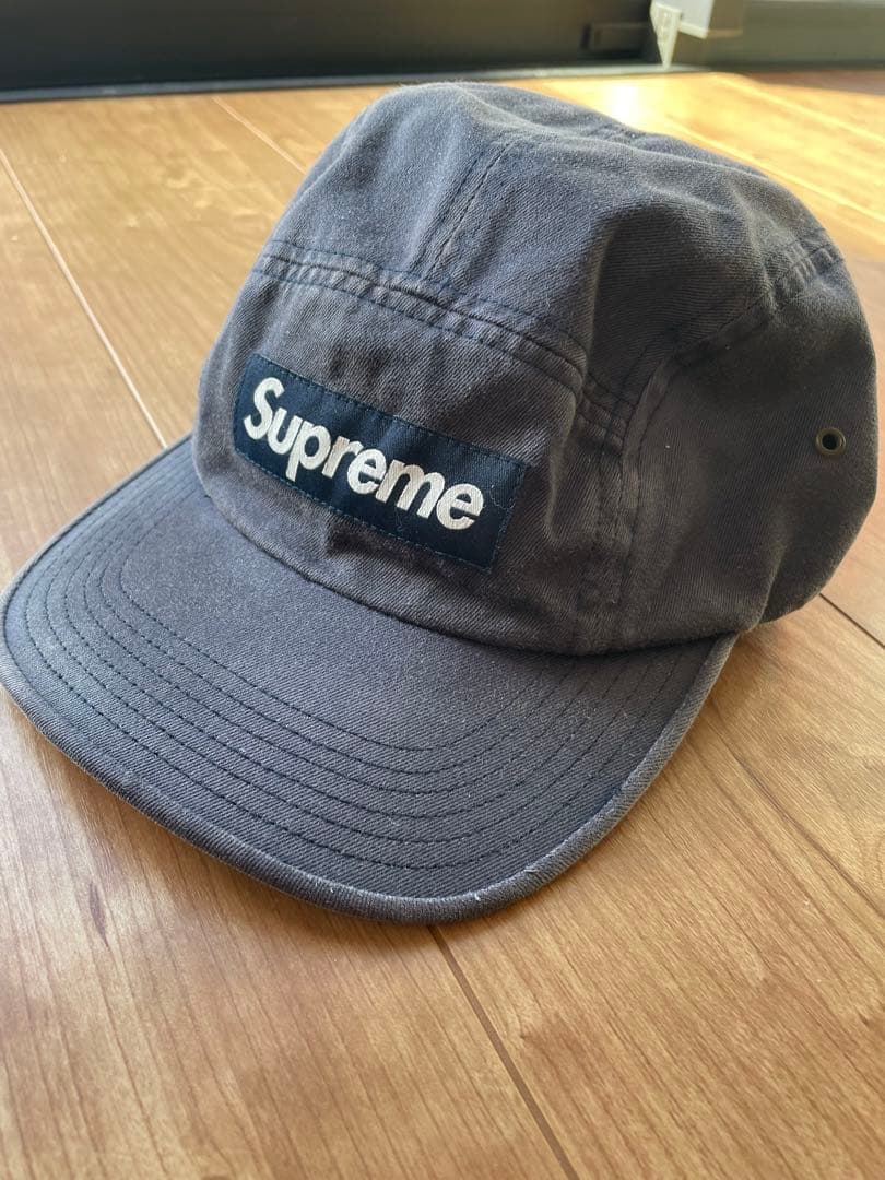 帽子 Supreme washed chino camp navy cap