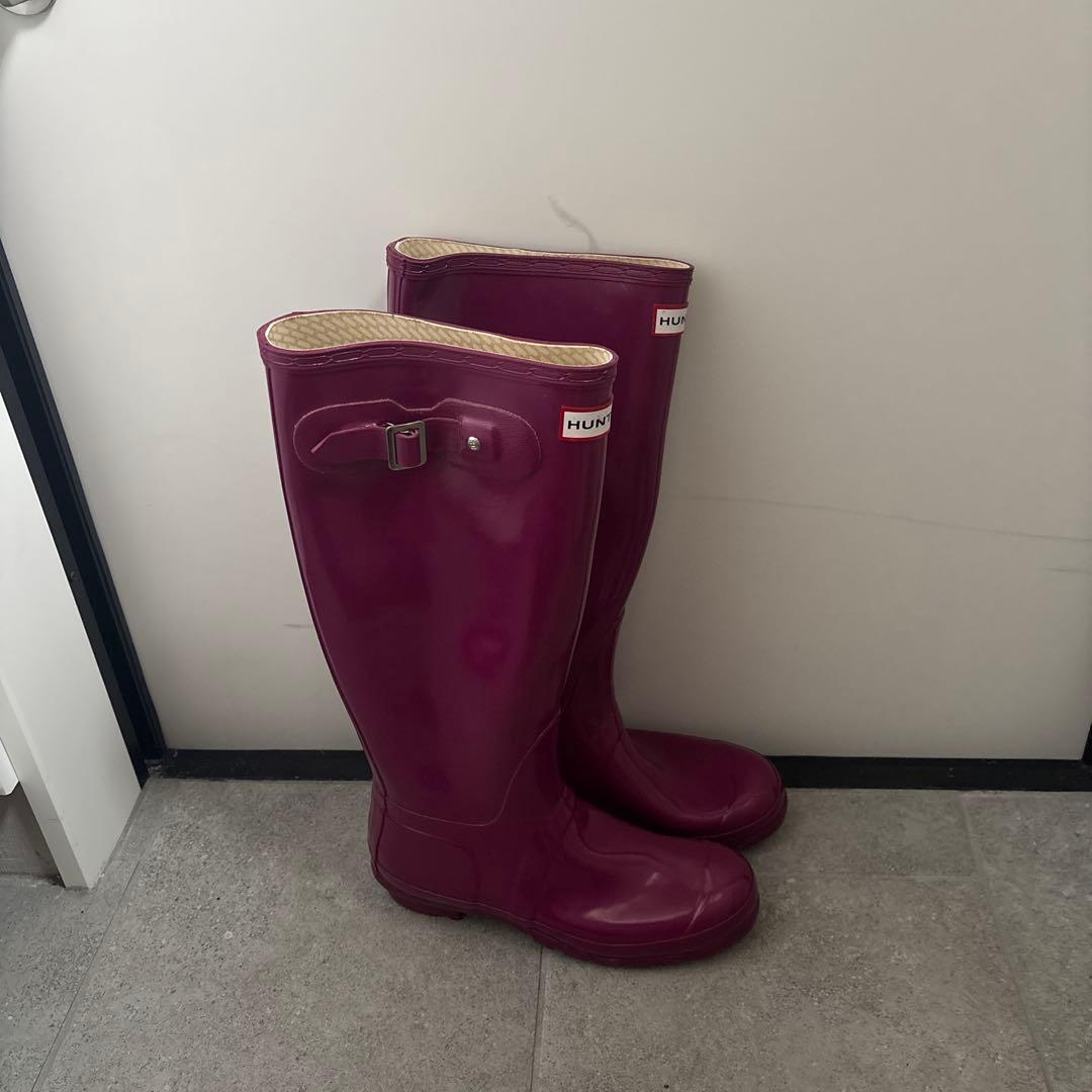 aeyangmx2 　 HUNTER パープル 長靴 バックル付き