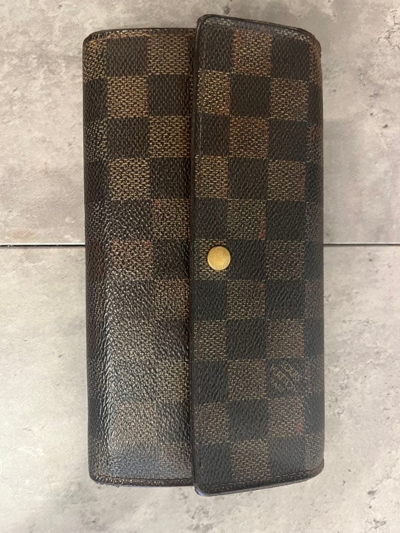 超美品ダミエ　ブラウンレザー長財布