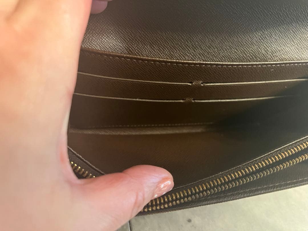 超美品ダミエ　ブラウンレザー長財布