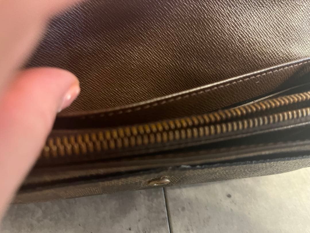 超美品ダミエ　ブラウンレザー長財布