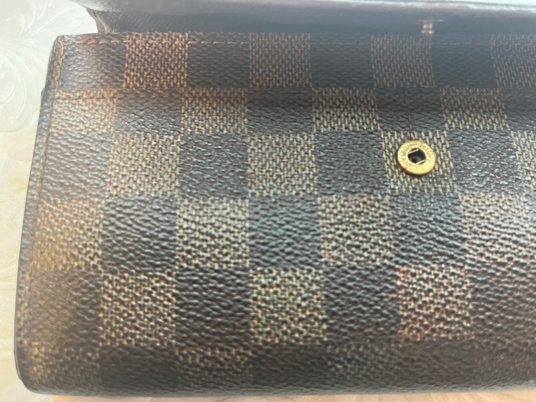 超美品ダミエ　ブラウンレザー長財布