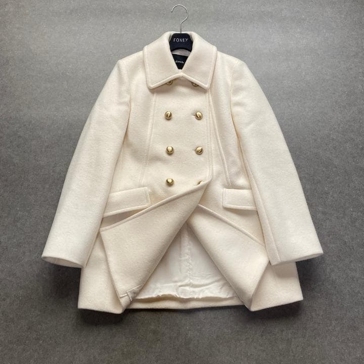 美品✨allureville ショートビーバーオフィサーコート オフホワイト2