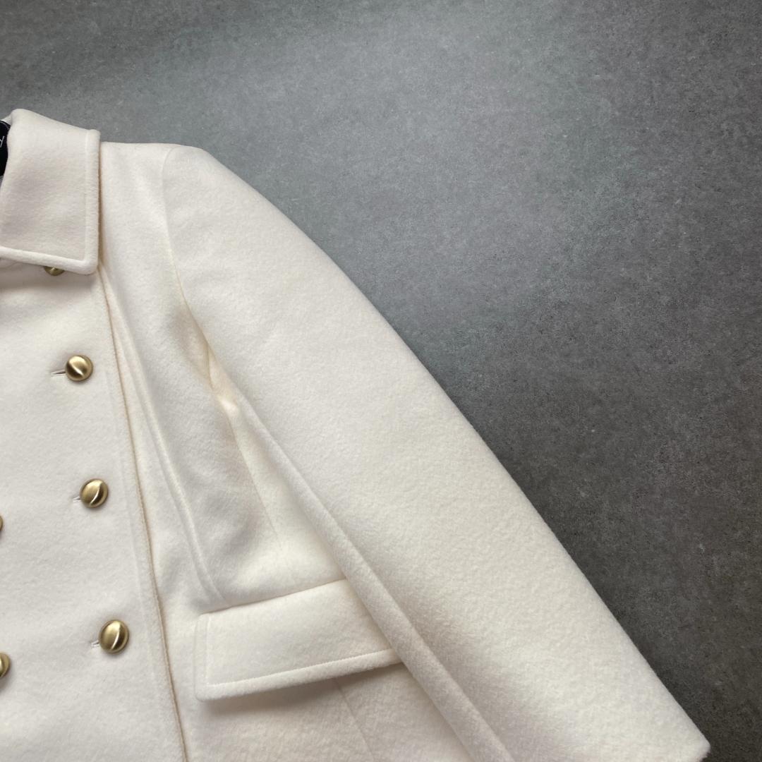 美品✨allureville ショートビーバーオフィサーコート オフホワイト2