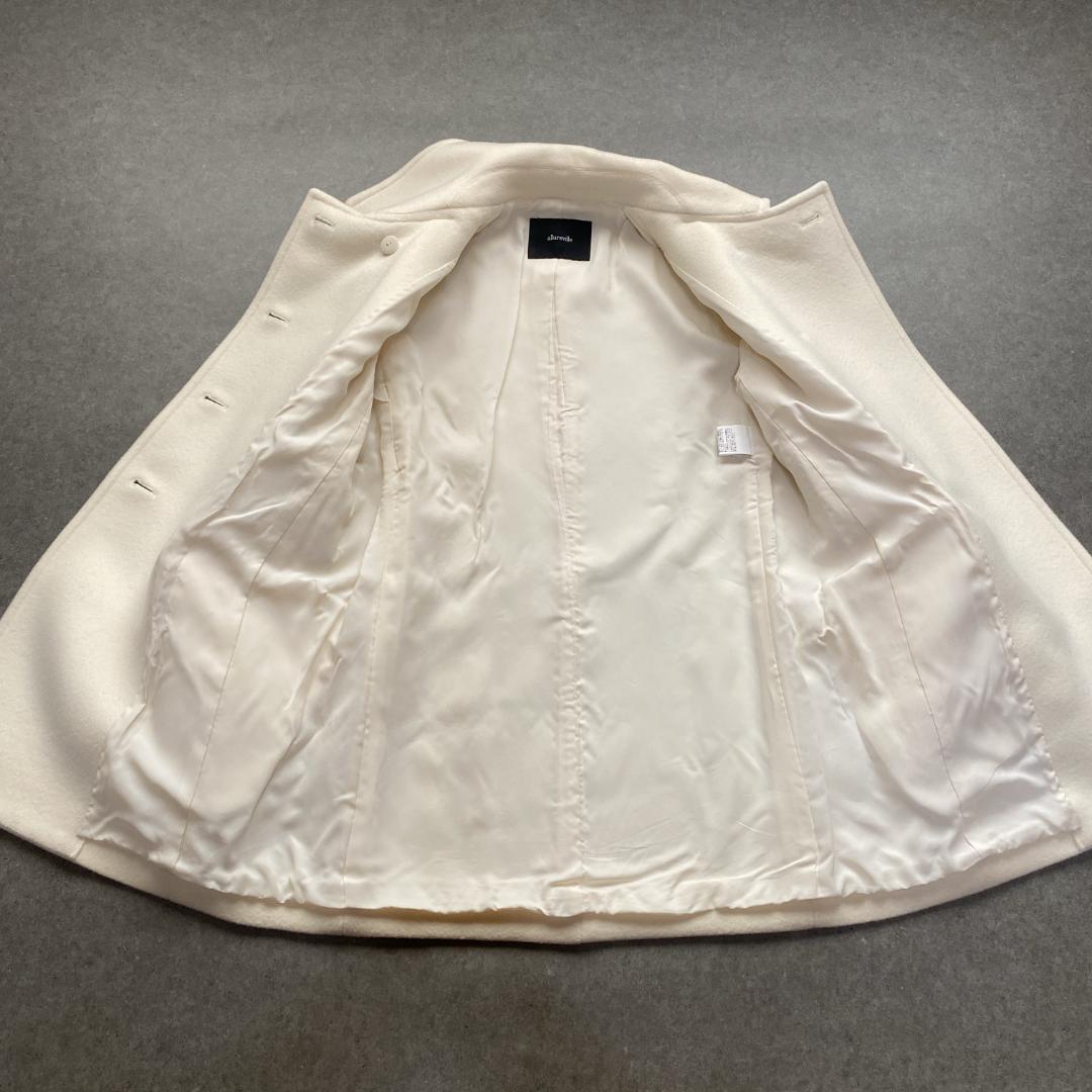 美品✨allureville ショートビーバーオフィサーコート オフホワイト2