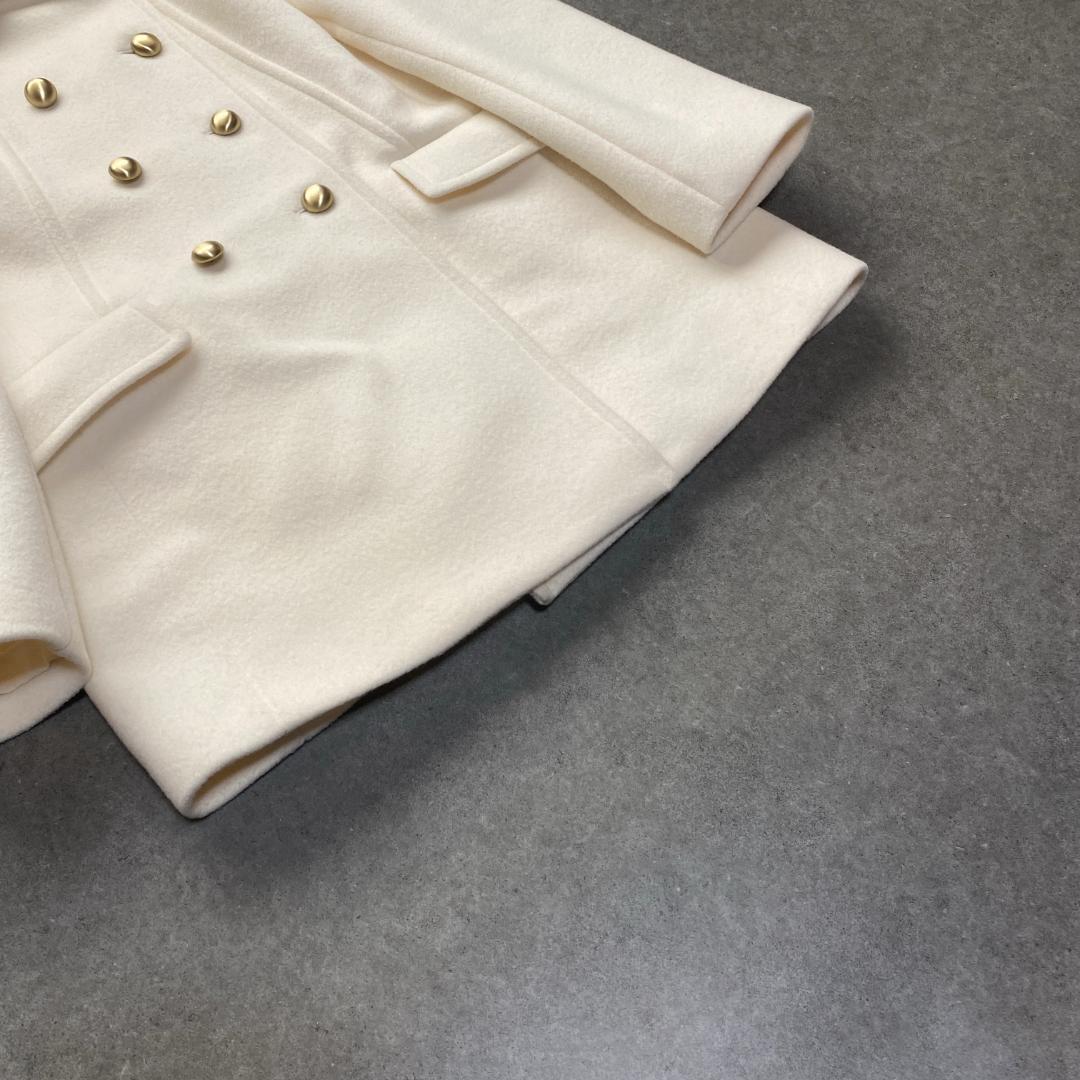 美品✨allureville ショートビーバーオフィサーコート オフホワイト2