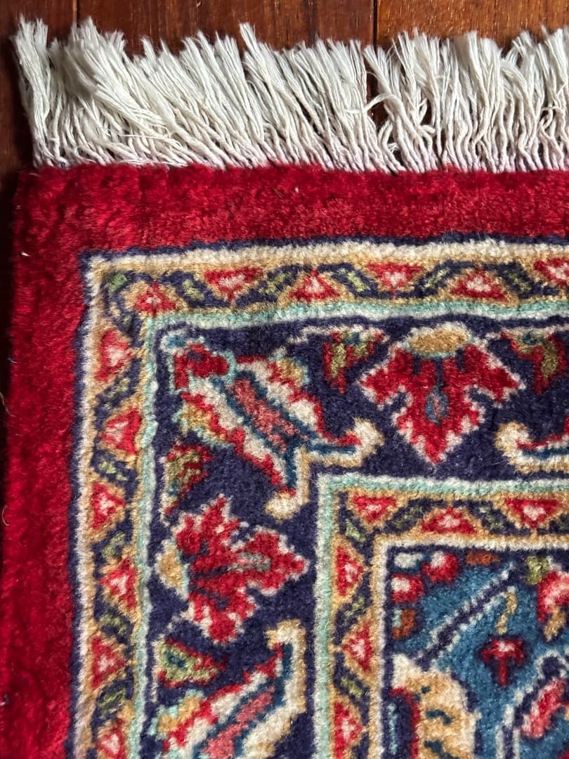 ペルシャ絨毯　ヴィンテージ　ハンドメイド　手織り　ウール　カシャーン　お買い得