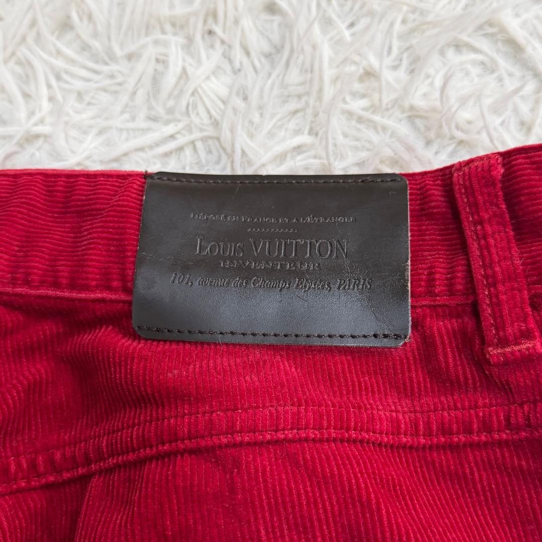 16082✨美品✨ルイヴィトン コーディロイパンツ　赤 レッド 40