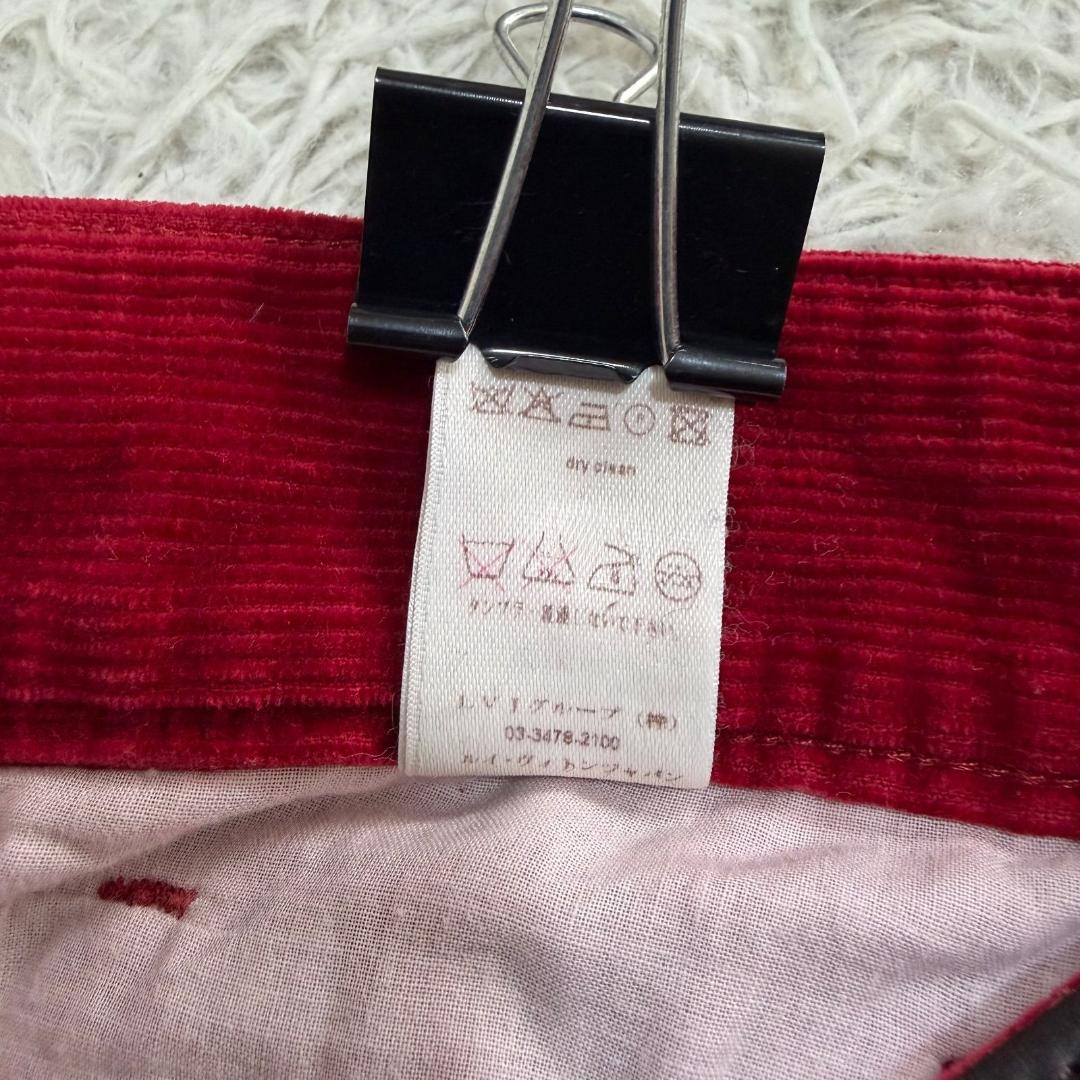 16082✨美品✨ルイヴィトン コーディロイパンツ　赤 レッド 40