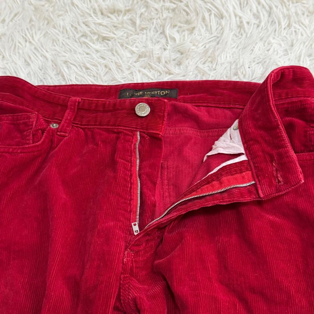 16082✨美品✨ルイヴィトン コーディロイパンツ　赤 レッド 40