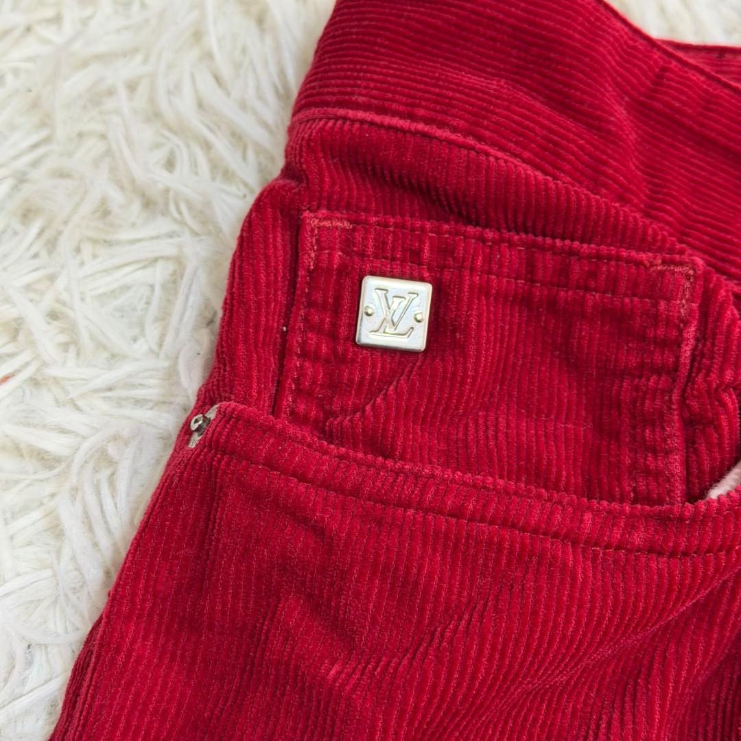 16082✨美品✨ルイヴィトン コーディロイパンツ　赤 レッド 40