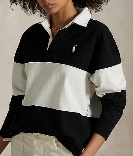 Polo Ralph Lauren 長袖ポロシャツ ブラック/ホワイト　未使用品