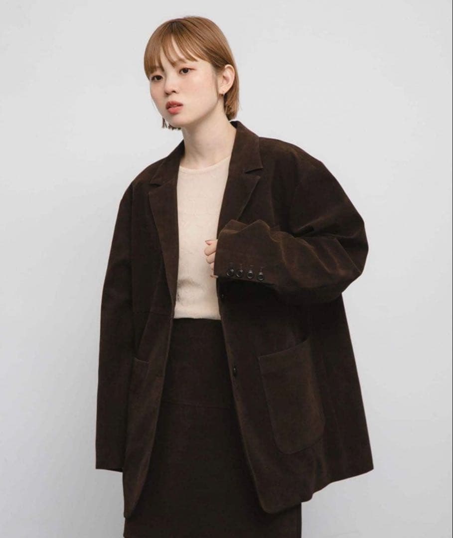 【新品】KBF パッチポケットテーラードジャケット　ダークブラウン