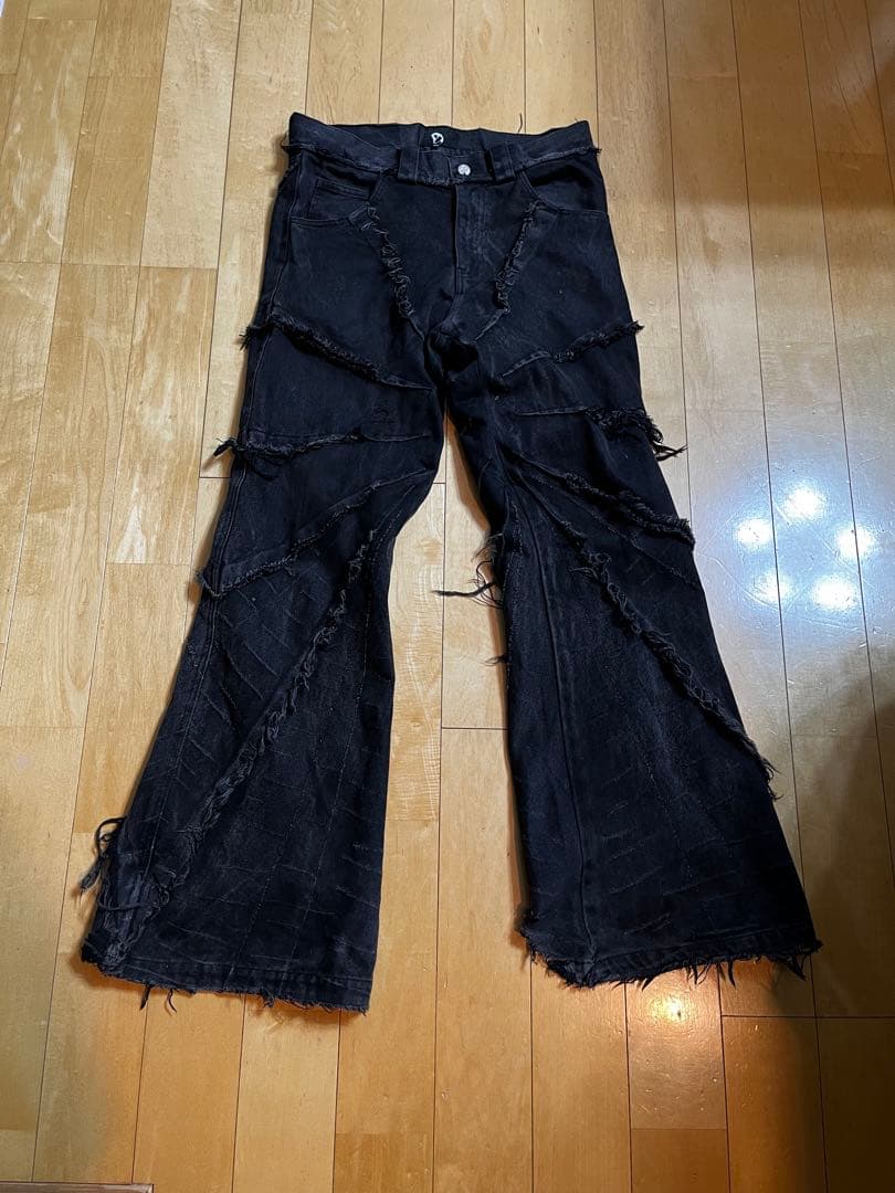 パンツ cyvist FLARE WEBDENIM BLACK size30