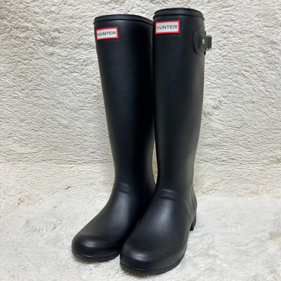 【新品・未使用】HUNTER ハンターレインブーツロングUK6 25cm 黒