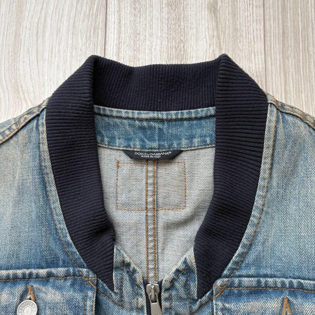 【希少】DOLCE&GABBANA デニムジャケット 44 S ロゴプレート付き