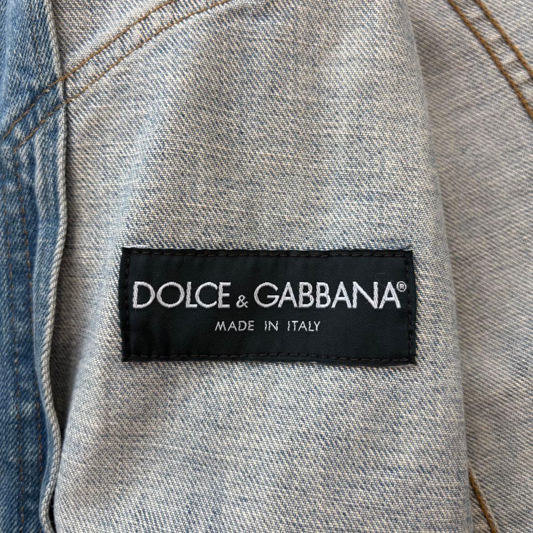【希少】DOLCE&GABBANA デニムジャケット 44 S ロゴプレート付き