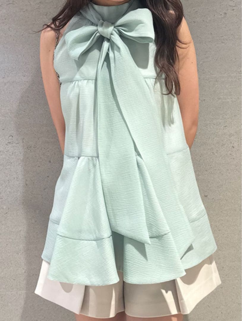 lily brown アメスリティアードブラウス　ミント