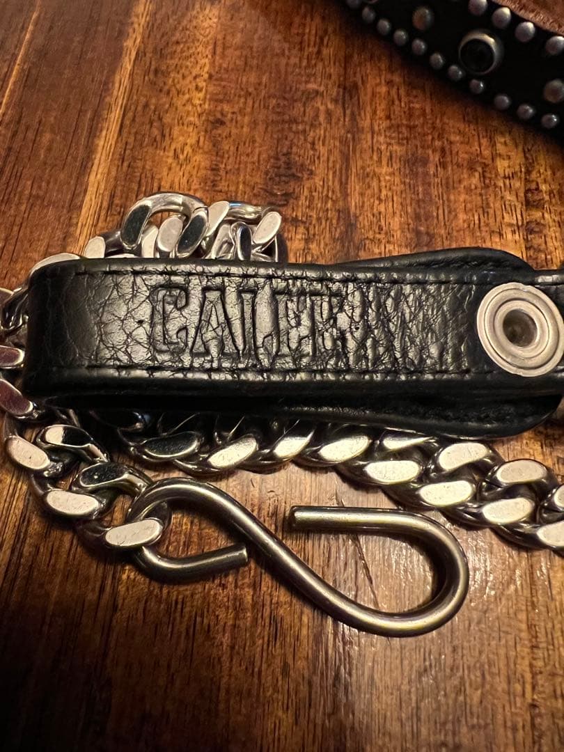 CALEE レザーキーホルダーカスタムウォレットチェーン シルバー925