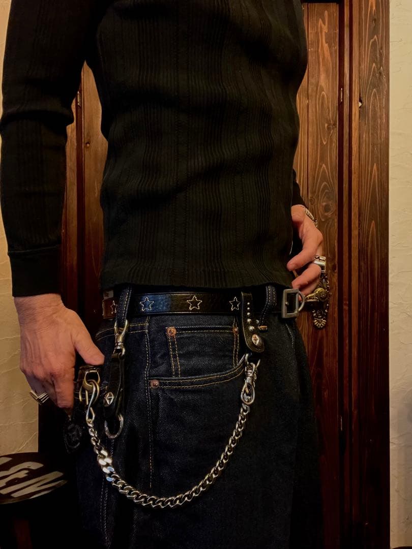 CALEE レザーキーホルダーカスタムウォレットチェーン シルバー925